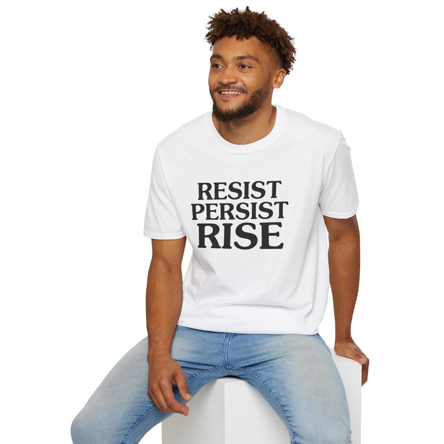 Resist Persist Rise Inspirational Unisex T-Shirt, Motivational Tee, Empowerment Shirt, Gift for Activists, Casual Wear