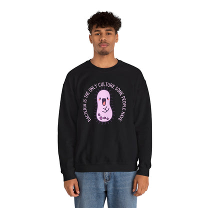 "Bacteria Is The Only Culture" Cute Pink Germ Graphic Sweatshirt