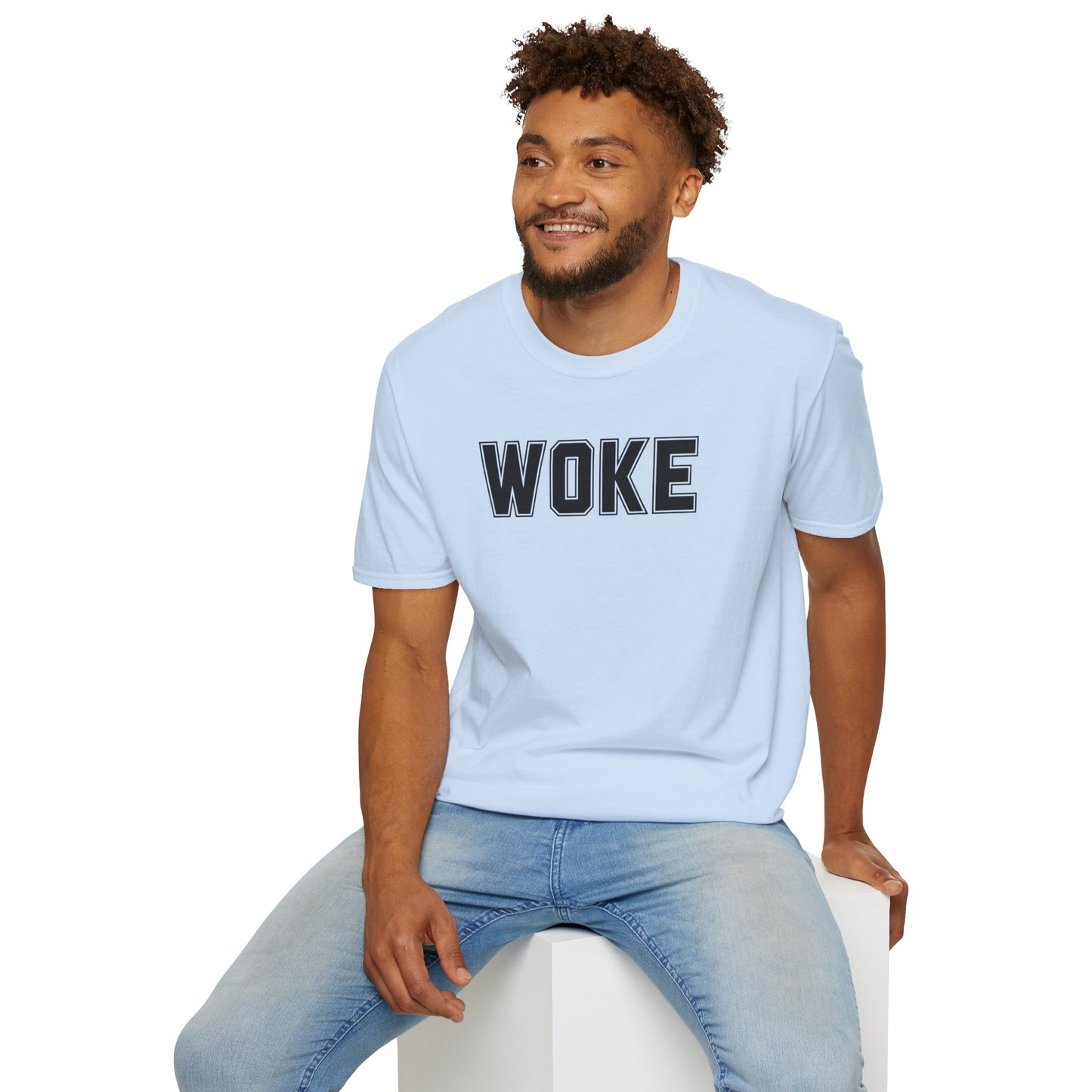 Woke Unisex Softstyle T-Shirt, Empowerment Tee, Statement Shirt, Gift for Activists, Casual Wear, Everyday Fashion