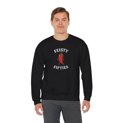 Feisty Fifties Sweatshirt - Unisex Crewneck, Cute Gift for Birthdays, Vintage Style, Cozy Fashion for Everyone