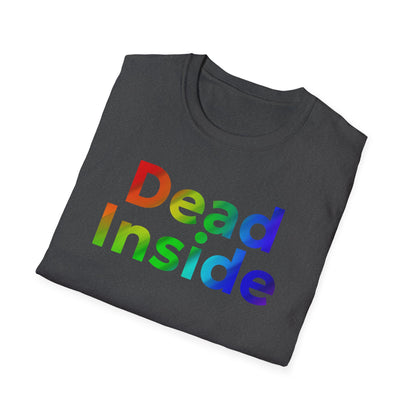Colorful 'Dead Inside' Unisex Softstyle T-Shirt, Funny Graphic Tee, Casual Wear, Gift Idea, Everyday Comfort