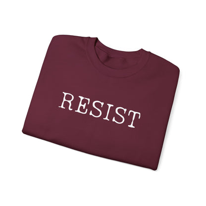 Resist Crewneck Sweatshirt, Comfortable Unisex Sweater, Everyday Wear, Activism Apparel, Gift for Protesters, Casual Style