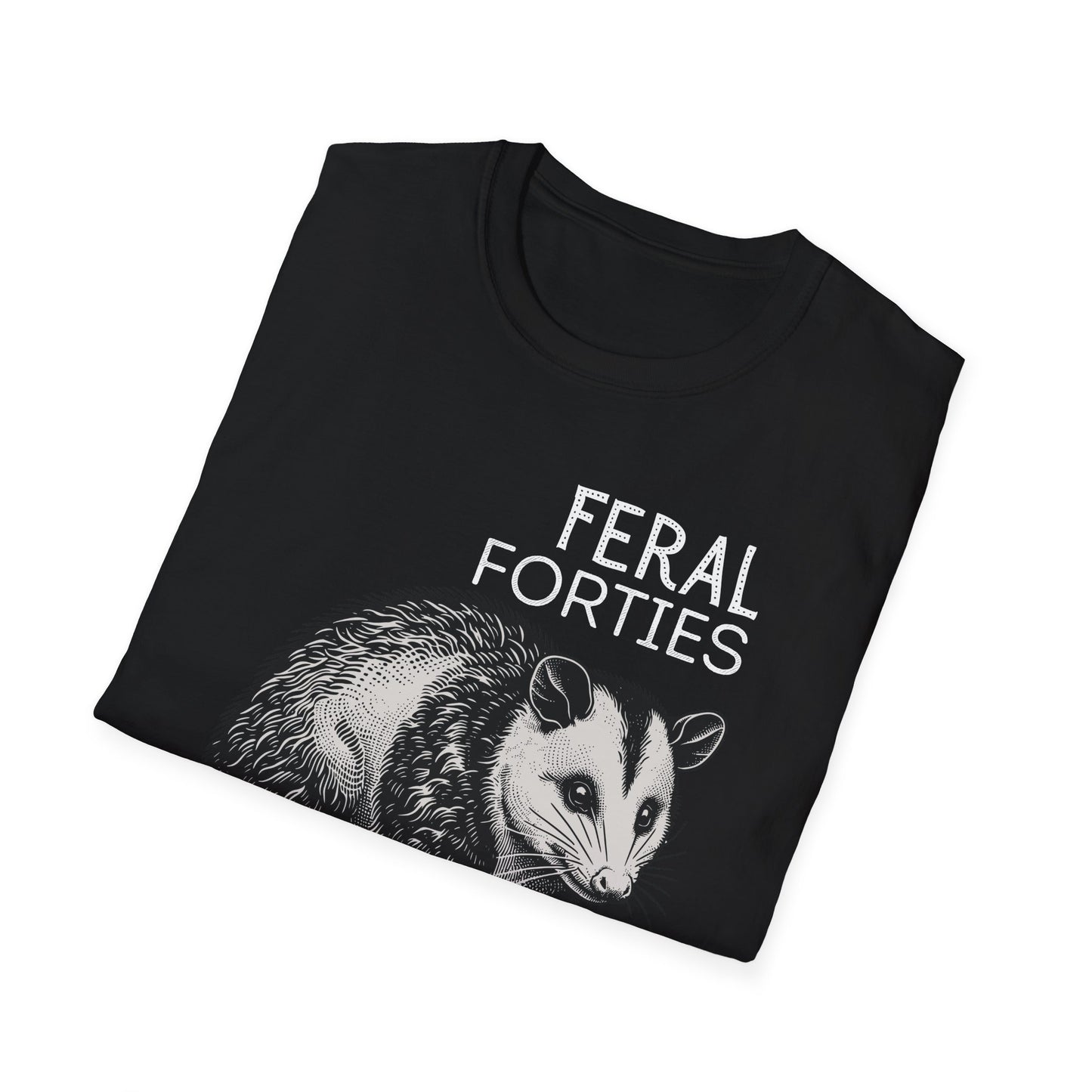 Feral Forties Unisex T-Shirt - Opossum Graphic Tee, Animal Lover Shirt, Wildlife Enthusiast Apparel, Nature Inspired Clothing, Birthday Gift