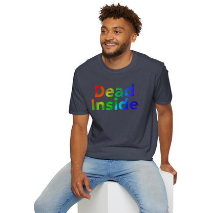 Colorful 'Dead Inside' Unisex Softstyle T-Shirt, Funny Graphic Tee, Casual Wear, Gift Idea, Everyday Comfort