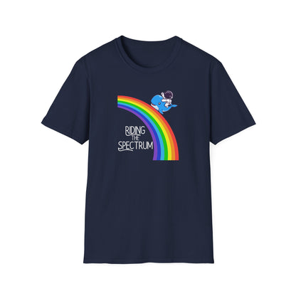 Riding the Spectrum T-Shirt - Joyful Unisex Tee for Celebrations, Gift for Friends, LGBTQ+ Pride, Positive Vibes, Casual Wear