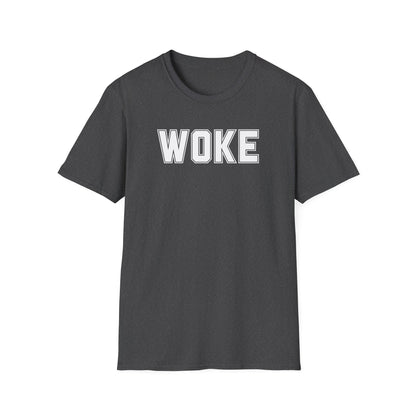 Woke Unisex Softstyle T-Shirt, Empowerment Tee, Statement Shirt, Gift for Activists, Casual Wear, Everyday Fashion
