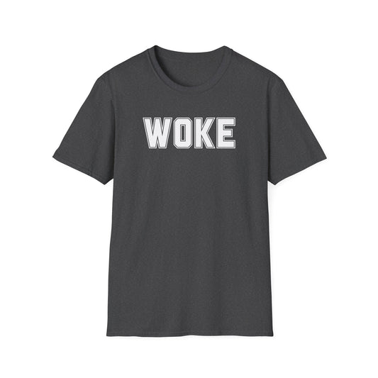 Woke Unisex Softstyle T-Shirt, Empowerment Tee, Statement Shirt, Gift for Activists, Casual Wear, Everyday Fashion
