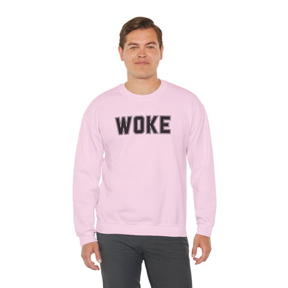 Woke Unisex Crewneck Sweatshirt | Cozy Casual Wear, Gift for Activists, Everyday Hoodie, Modern Statement Piece, Perfect for Fall