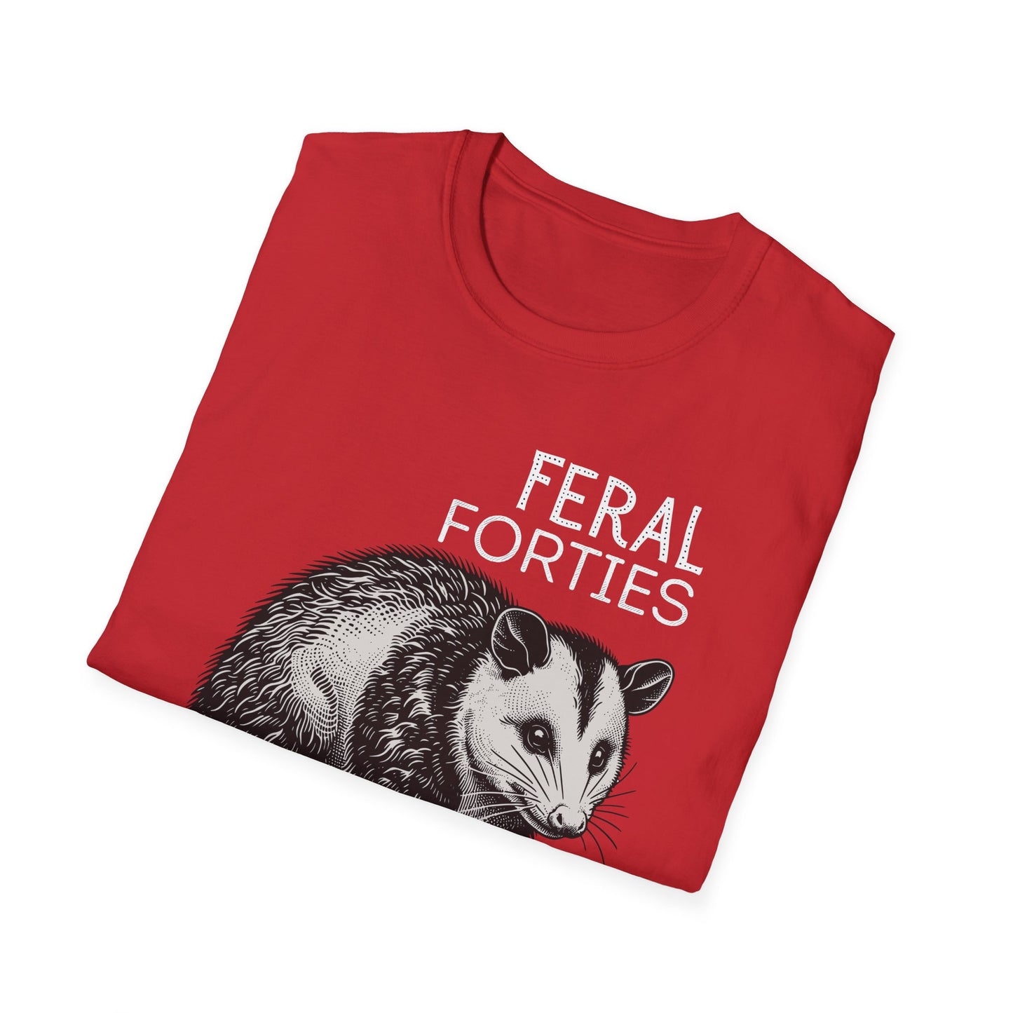Feral Forties Unisex T-Shirt - Opossum Graphic Tee, Animal Lover Shirt, Wildlife Enthusiast Apparel, Nature Inspired Clothing, Birthday Gift