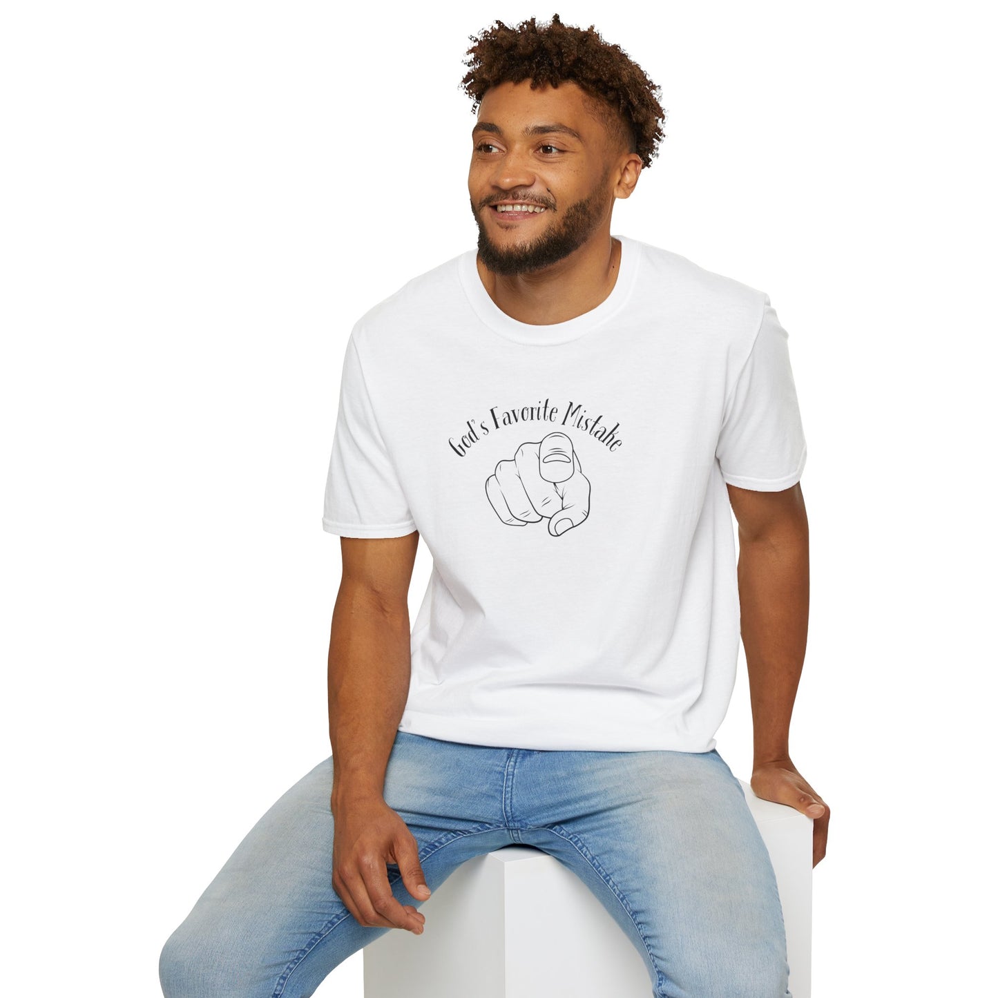 God's Favorite Mistake Unisex Softstyle T-Shirt, Father's Day Gift, Funny Dad Shirt, Casual Tee, Gift for Dads