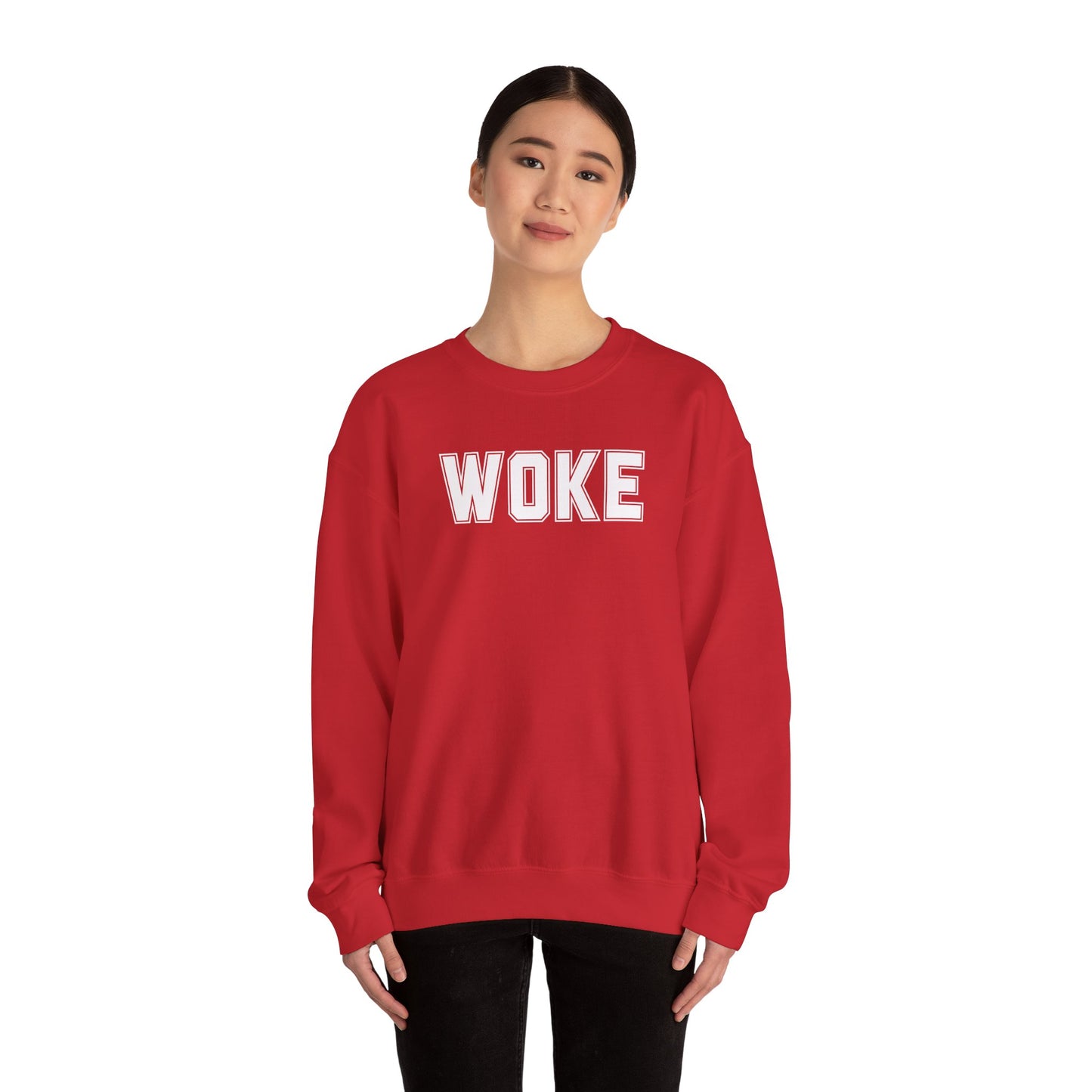 Woke Unisex Crewneck Sweatshirt | Cozy Casual Wear, Gift for Activists, Everyday Hoodie, Modern Statement Piece, Perfect for Fall