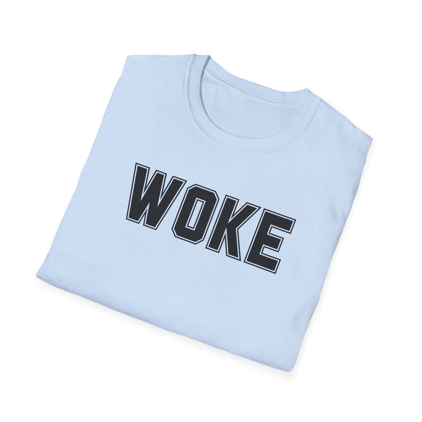 Woke Unisex Softstyle T-Shirt, Empowerment Tee, Statement Shirt, Gift for Activists, Casual Wear, Everyday Fashion