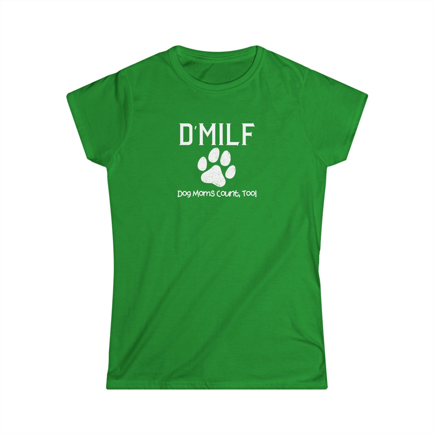 Dog Mom's D'MILF Softstyle Tee - Funny Pet Lover Shirt, Gifts for Dog Lovers, Pet Mom Apparel, Casual Summer Top, Dog-Themed Gift