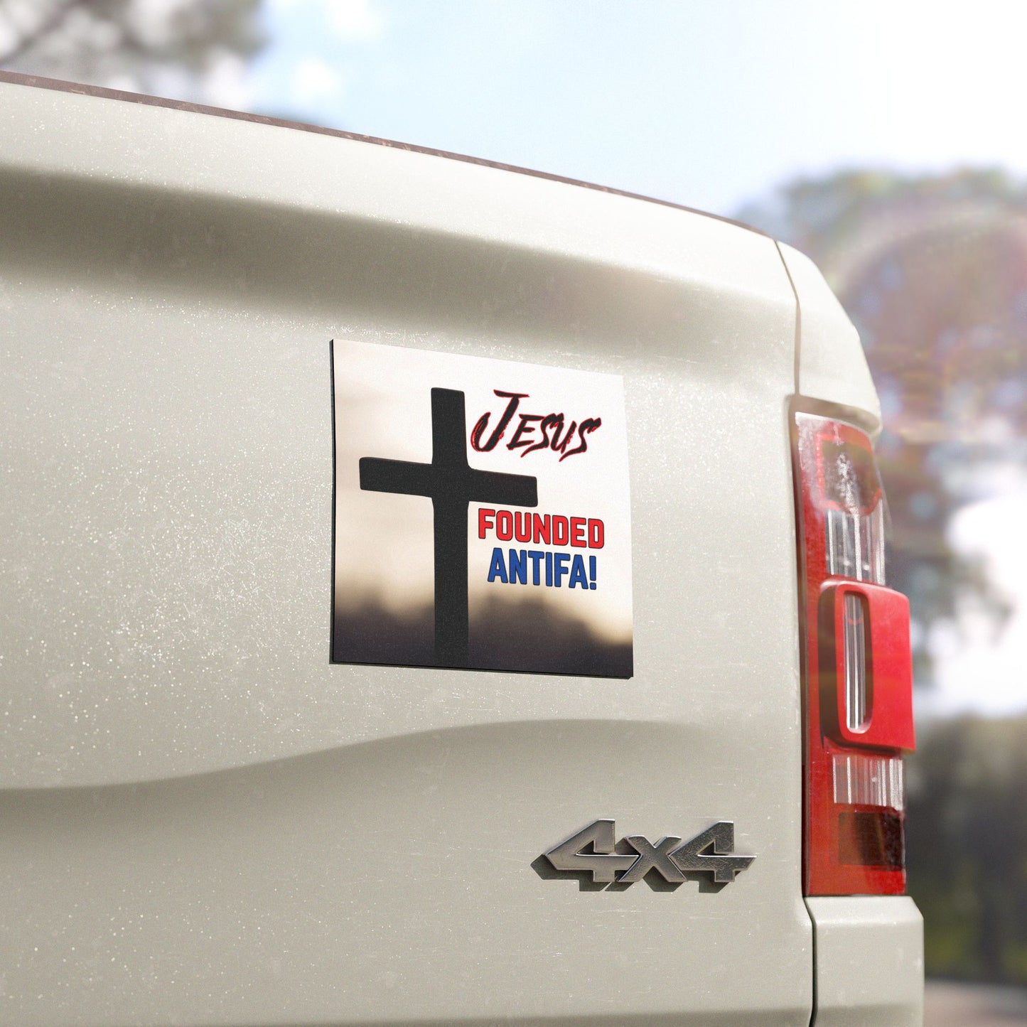 Jesus Founded Antifa Car Magnet, Religious Car Accessory, Funny Bumper Sticker, Christian Magnet, Car Decor