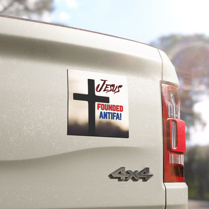 Jesus Founded Antifa Car Magnet, Religious Car Accessory, Funny Bumper Sticker, Christian Magnet, Car Decor