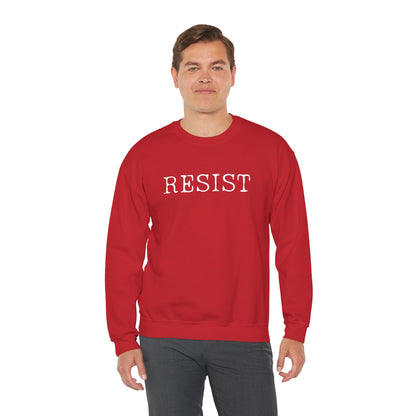 Resist Crewneck Sweatshirt, Comfortable Unisex Sweater, Everyday Wear, Activism Apparel, Gift for Protesters, Casual Style