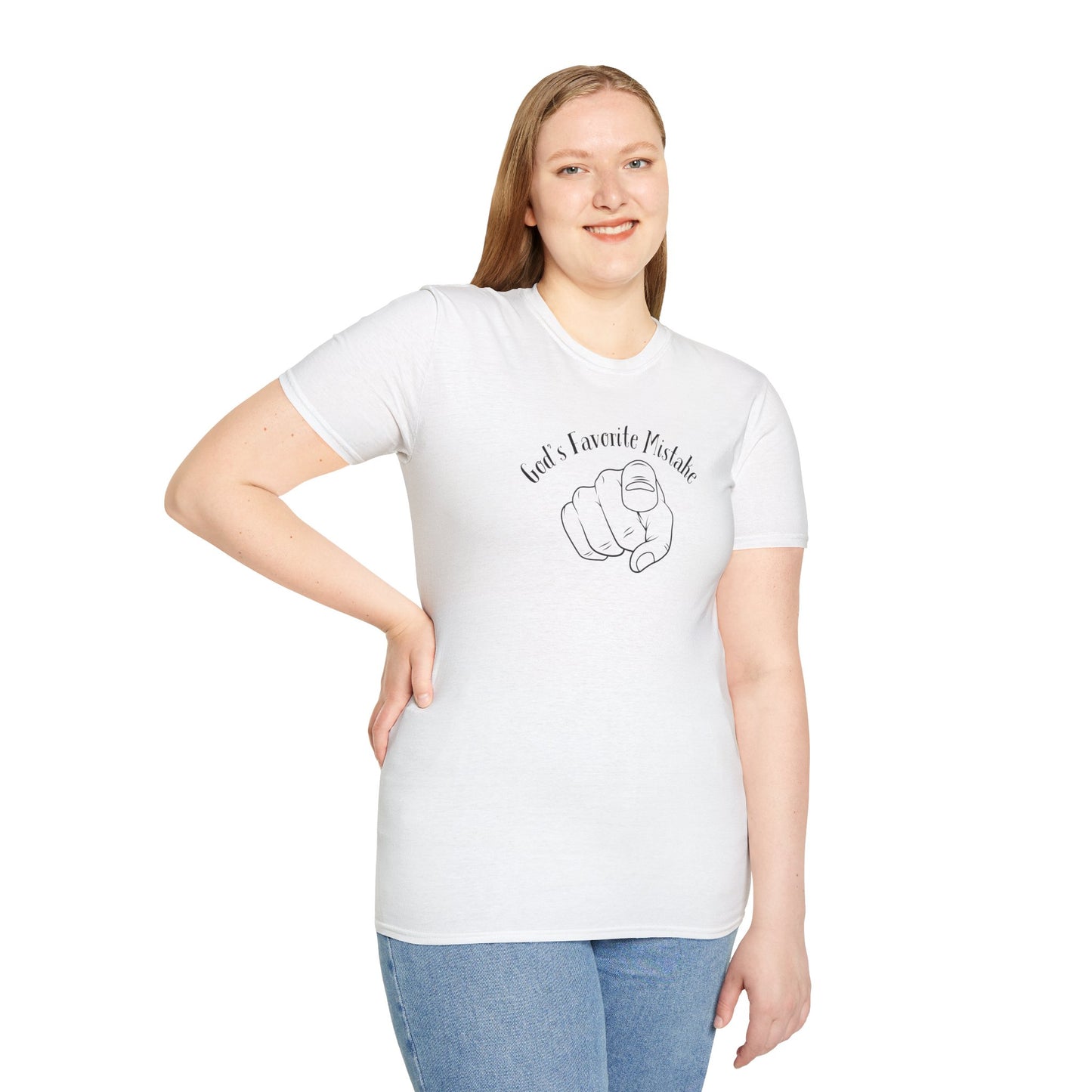 God's Favorite Mistake Unisex Softstyle T-Shirt, Father's Day Gift, Funny Dad Shirt, Casual Tee, Gift for Dads
