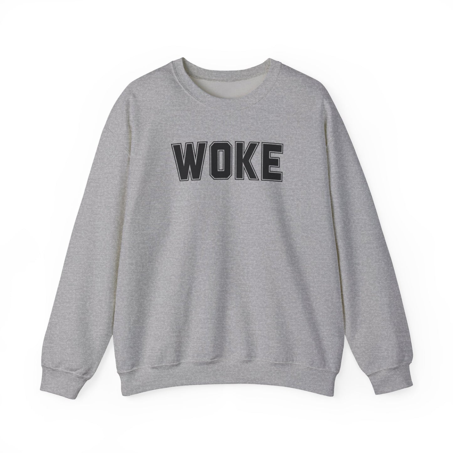 Woke Unisex Crewneck Sweatshirt | Cozy Casual Wear, Gift for Activists, Everyday Hoodie, Modern Statement Piece, Perfect for Fall