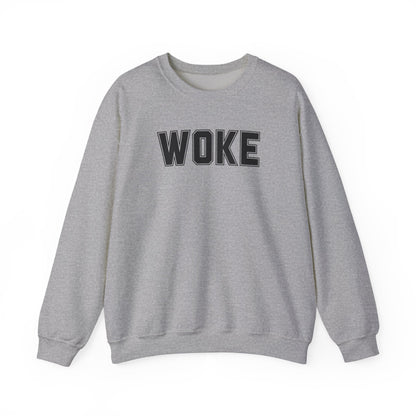 Woke Unisex Crewneck Sweatshirt | Cozy Casual Wear, Gift for Activists, Everyday Hoodie, Modern Statement Piece, Perfect for Fall
