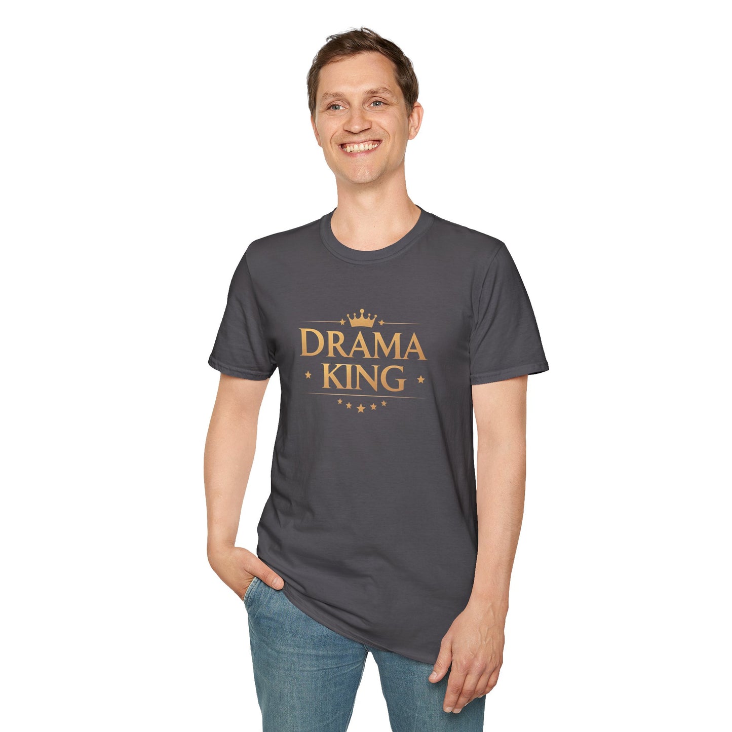 Drama King Unisex T-Shirt, Fun Gift for Theatrical Lovers, Perfect for Parties, Birthdays, Casual Wear