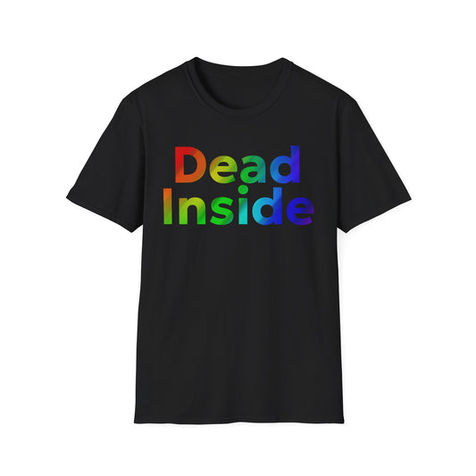 Colorful 'Dead Inside' Unisex Softstyle T-Shirt, Funny Graphic Tee, Casual Wear, Gift Idea, Everyday Comfort