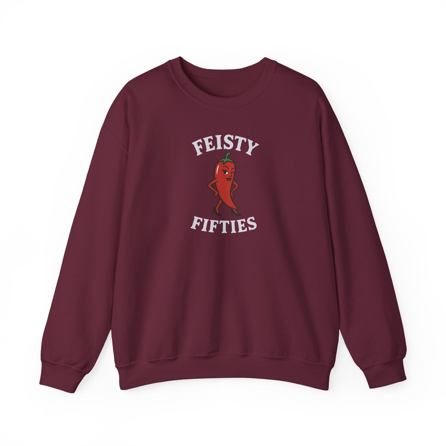 Feisty Fifties Sweatshirt - Unisex Crewneck, Cute Gift for Birthdays, Vintage Style, Cozy Fashion for Everyone