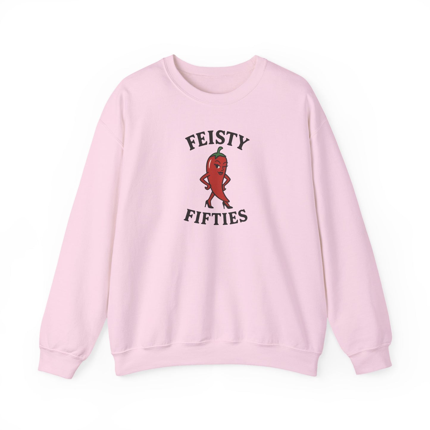 Feisty Fifties Sweatshirt - Unisex Crewneck, Cute Gift for Birthdays, Vintage Style, Cozy Fashion for Everyone