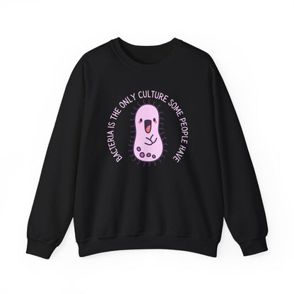 "Bacteria Is The Only Culture" Cute Pink Germ Graphic Sweatshirt