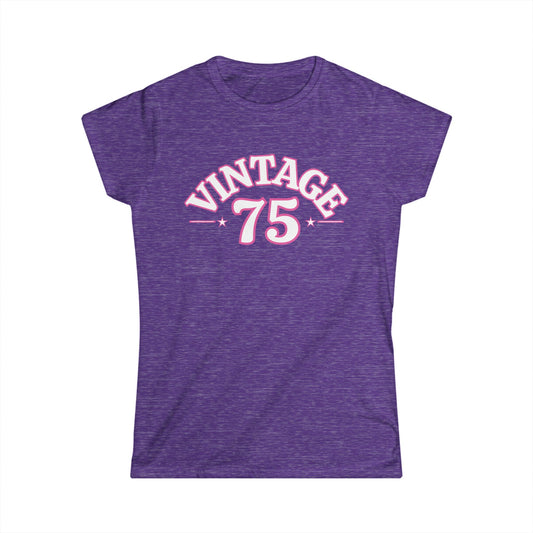 Vintage 75 Women's Tee - Retro Style Shirt, Casual Outfit, Gift for Her, Birthday, Nostalgic Apparel, Vintage Lover's Fashion