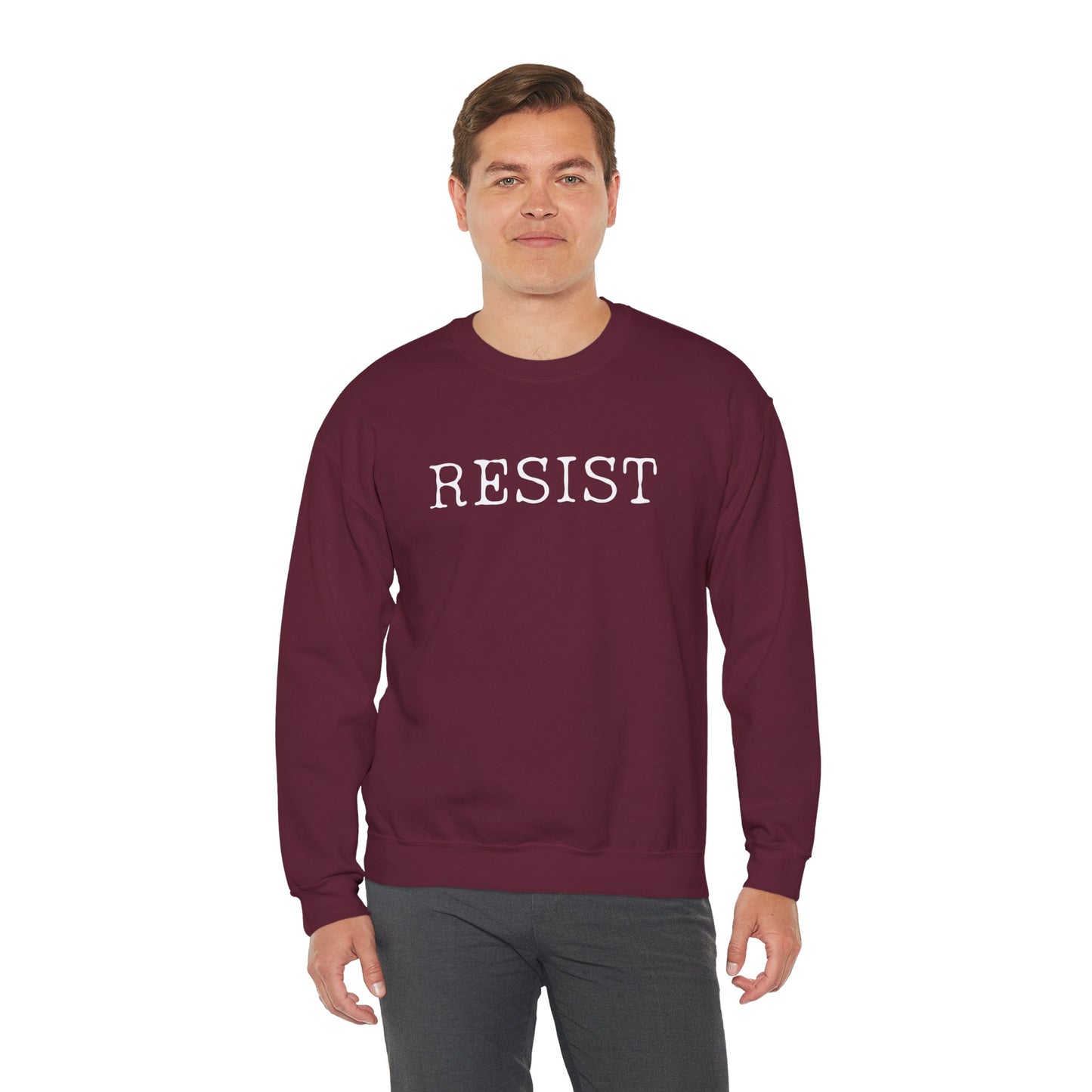Resist Crewneck Sweatshirt, Comfortable Unisex Sweater, Everyday Wear, Activism Apparel, Gift for Protesters, Casual Style