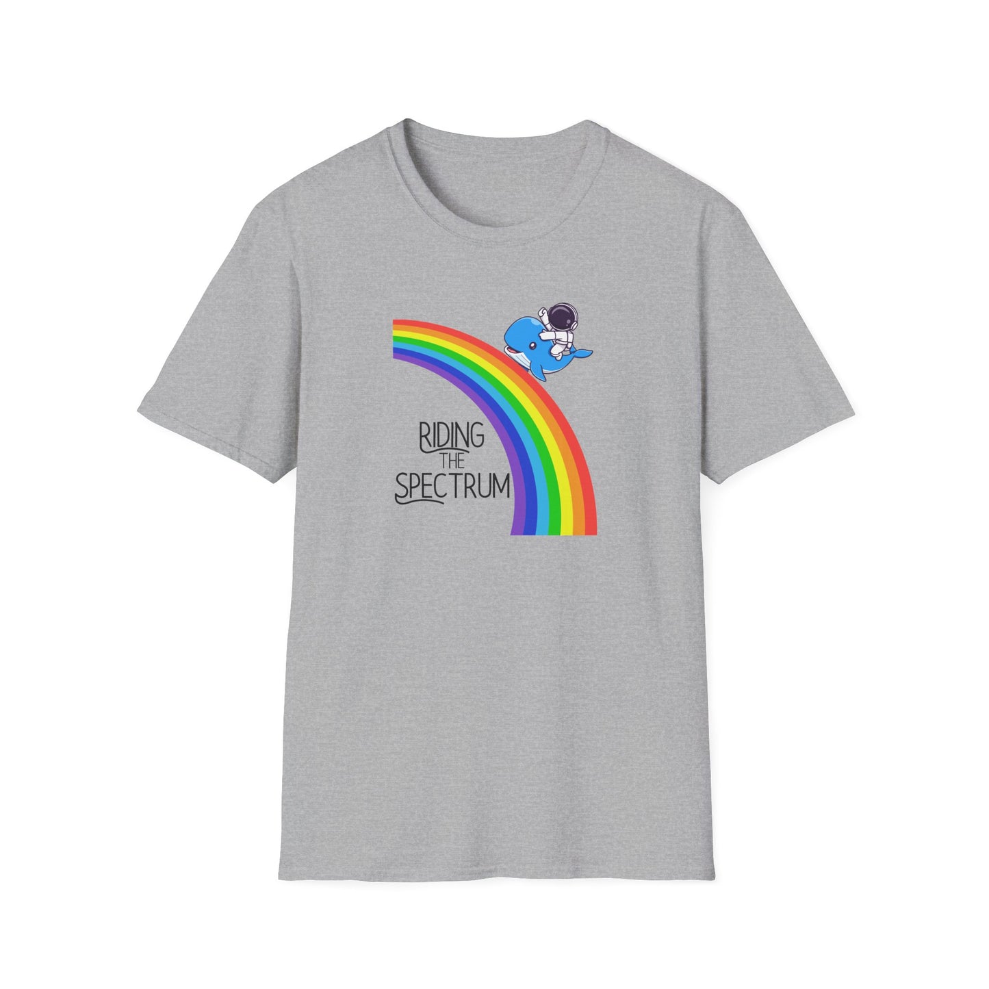 Riding the Spectrum T-Shirt - Joyful Unisex Tee for Celebrations, Gift for Friends, LGBTQ+ Pride, Positive Vibes, Casual Wear