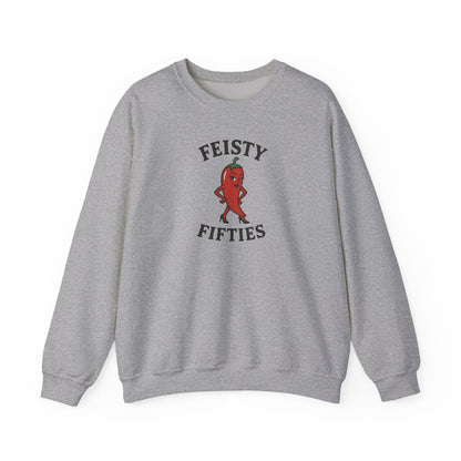 Feisty Fifties Sweatshirt - Unisex Crewneck, Cute Gift for Birthdays, Vintage Style, Cozy Fashion for Everyone