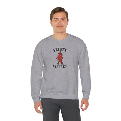 Feisty Fifties Sweatshirt - Unisex Crewneck, Cute Gift for Birthdays, Vintage Style, Cozy Fashion for Everyone