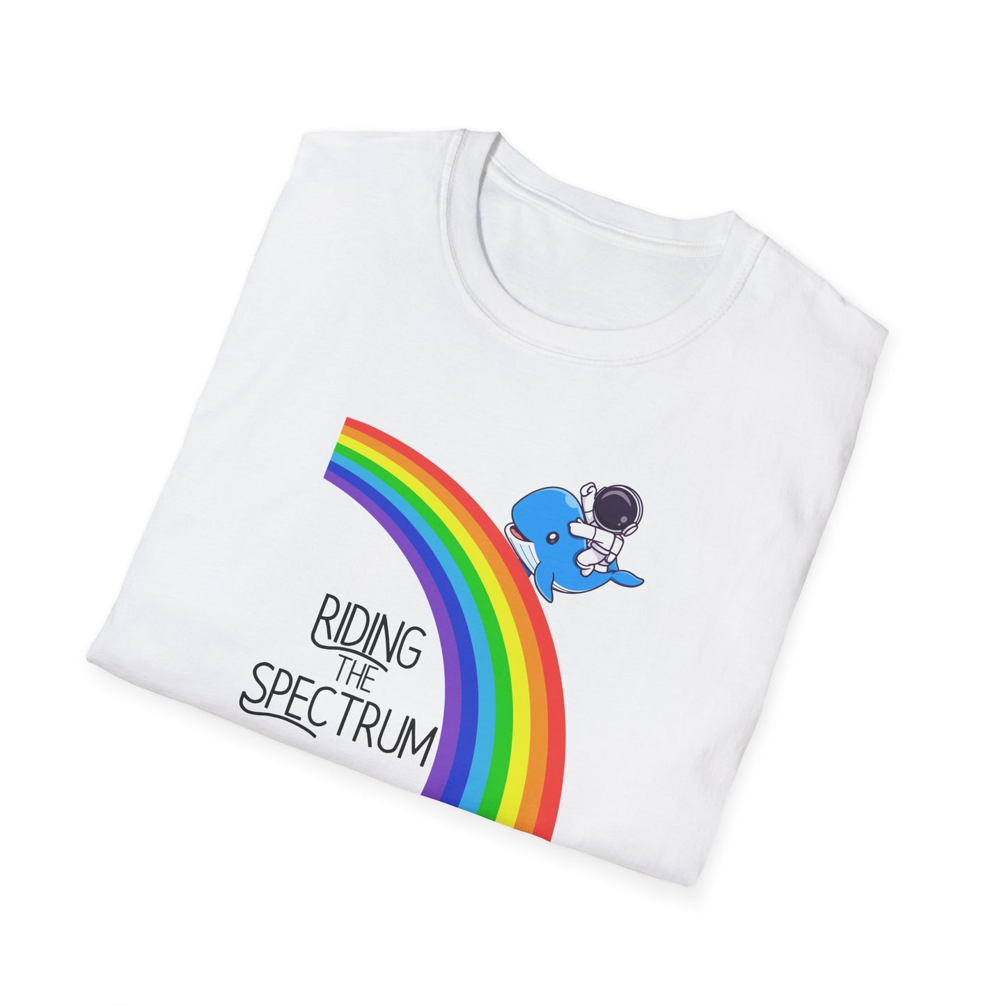 Riding the Spectrum T-Shirt - Joyful Unisex Tee for Celebrations, Gift for Friends, LGBTQ+ Pride, Positive Vibes, Casual Wear