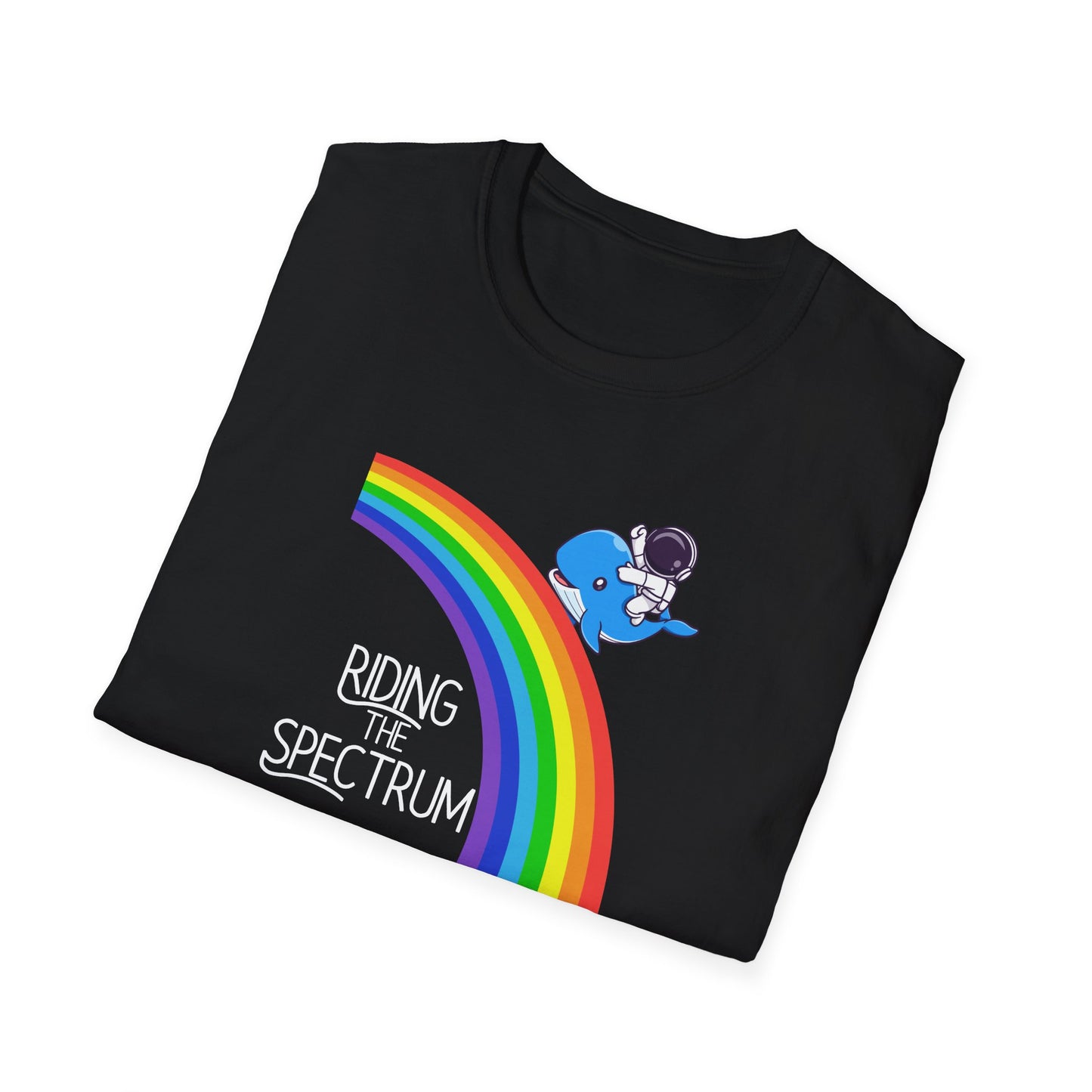 Riding the Spectrum T-Shirt - Joyful Unisex Tee for Celebrations, Gift for Friends, LGBTQ+ Pride, Positive Vibes, Casual Wear
