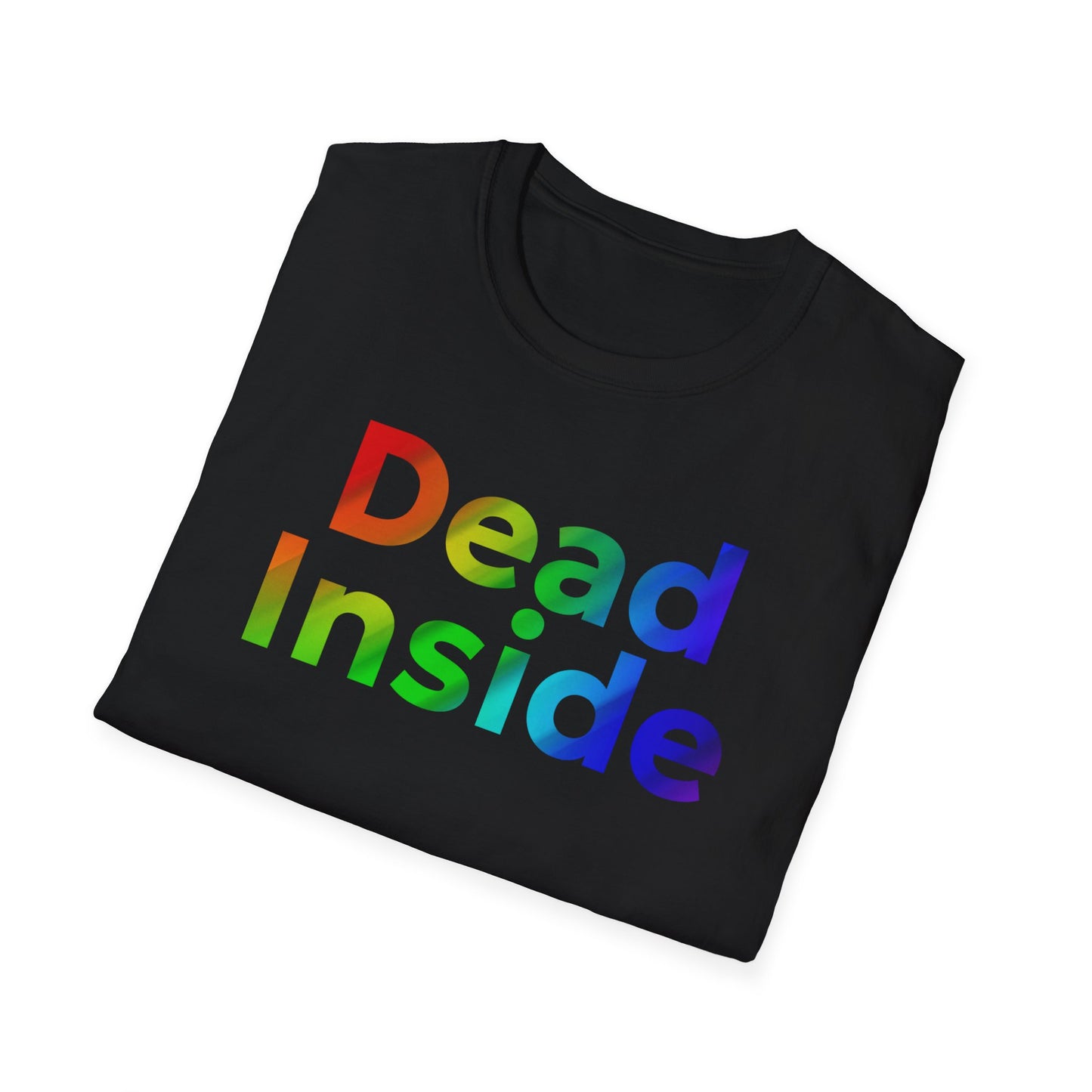 Colorful 'Dead Inside' Unisex Softstyle T-Shirt, Funny Graphic Tee, Casual Wear, Gift Idea, Everyday Comfort