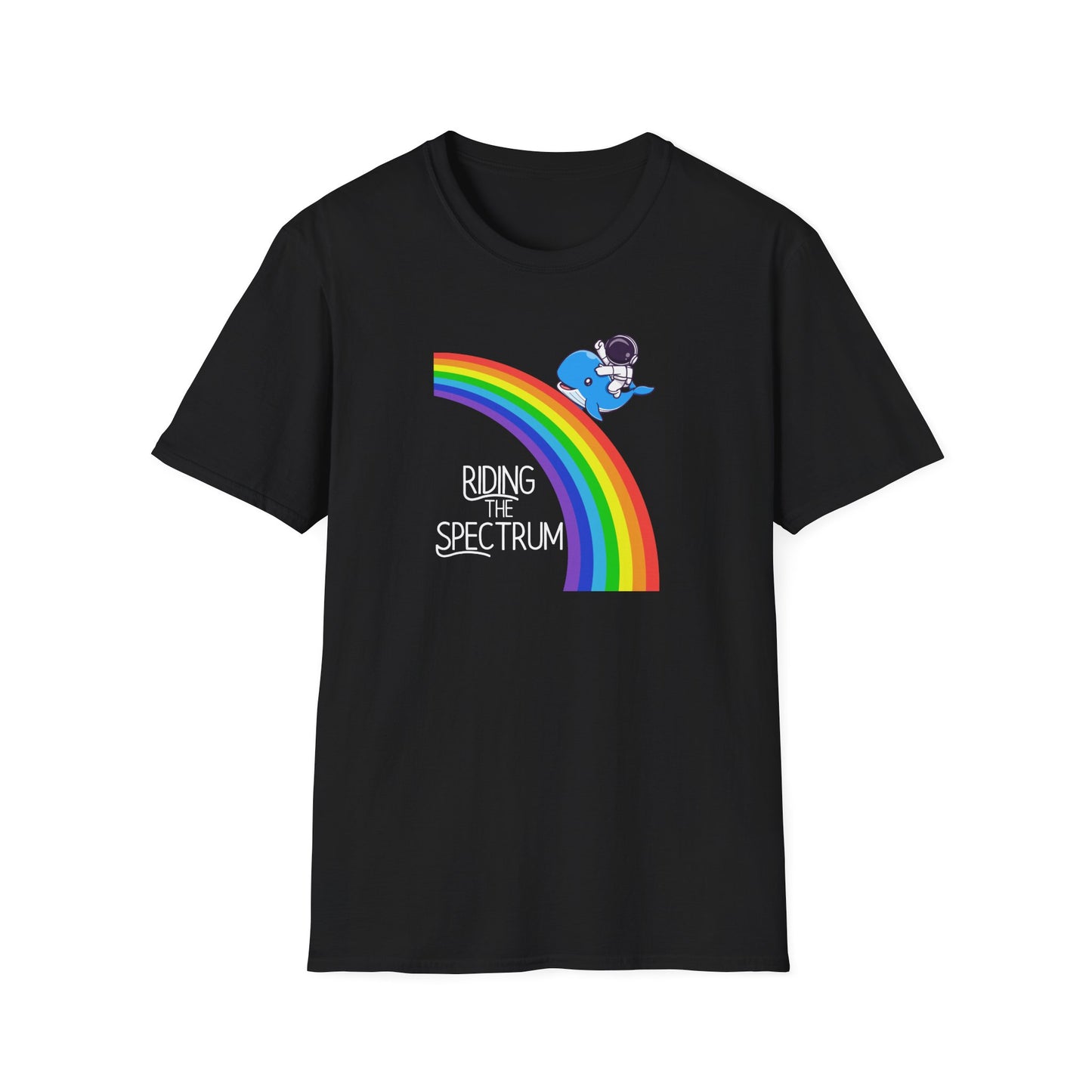 Riding the Spectrum T-Shirt - Joyful Unisex Tee for Celebrations, Gift for Friends, LGBTQ+ Pride, Positive Vibes, Casual Wear