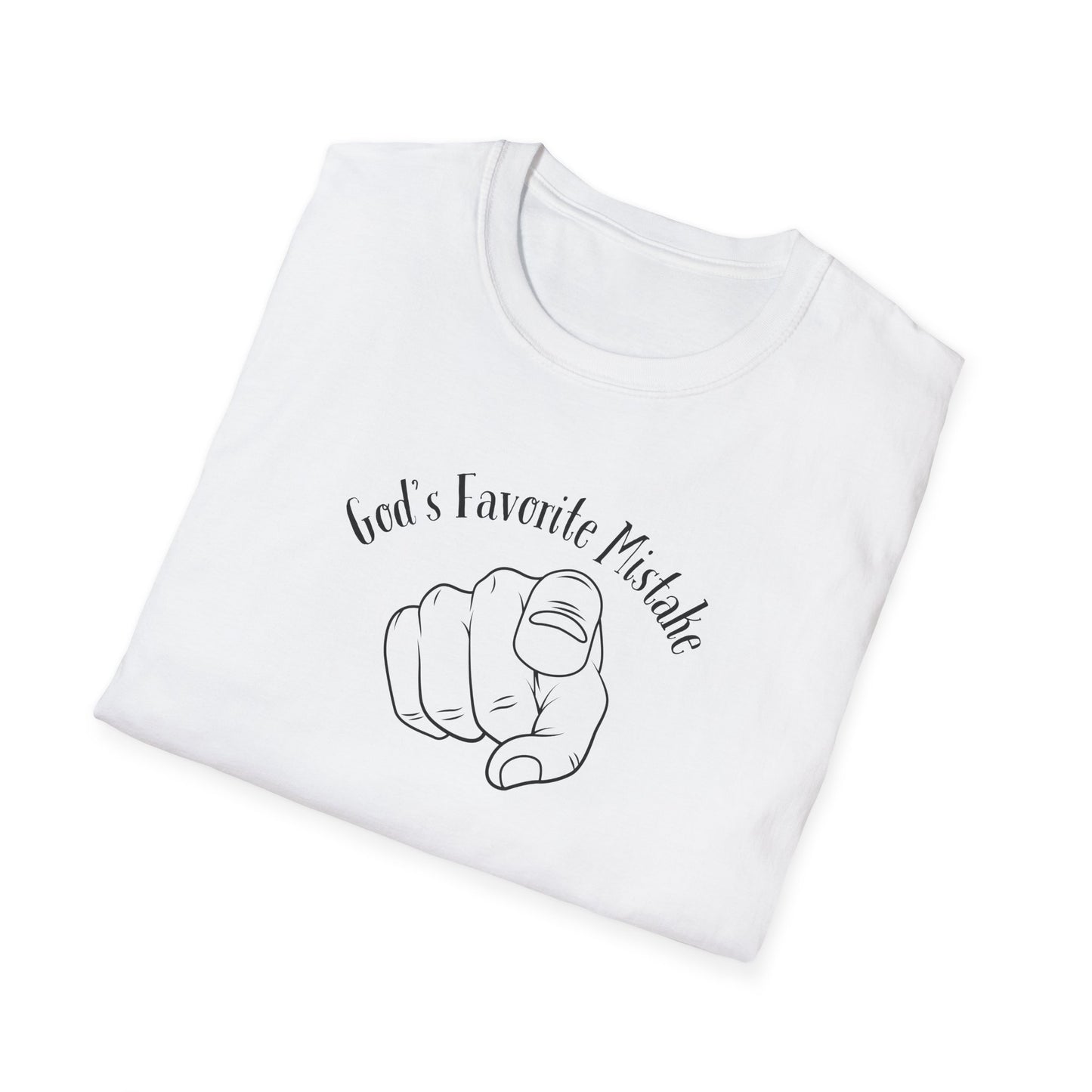 God's Favorite Mistake Unisex Softstyle T-Shirt, Father's Day Gift, Funny Dad Shirt, Casual Tee, Gift for Dads