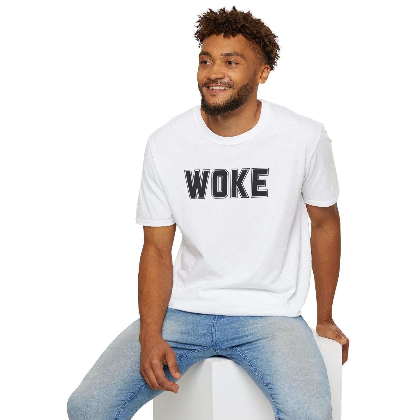 Woke Unisex Softstyle T-Shirt, Empowerment Tee, Statement Shirt, Gift for Activists, Casual Wear, Everyday Fashion
