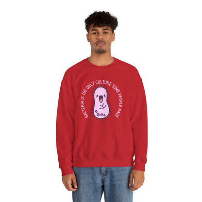 "Bacteria Is The Only Culture" Cute Pink Germ Graphic Sweatshirt