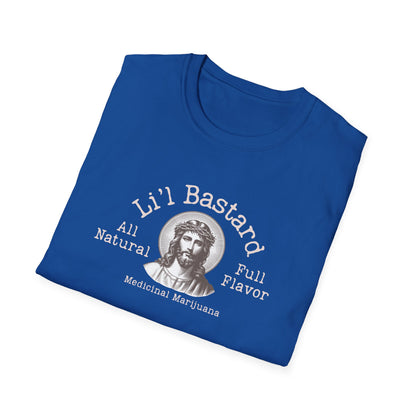 'Lil' Bastard' Unisex Cannabis-Themed Jesus T-Shirt, Funny Marijuana Shirt, Unique Gift for Stoners, Good Vibes Tee, Herbal Remedies Apparel