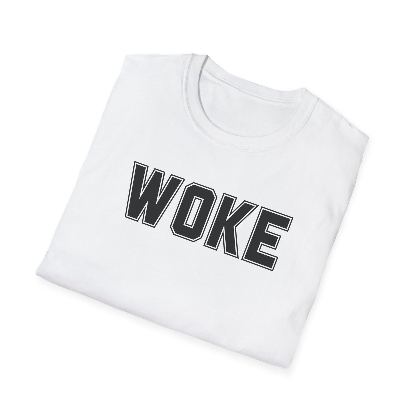Woke Unisex Softstyle T-Shirt, Empowerment Tee, Statement Shirt, Gift for Activists, Casual Wear, Everyday Fashion