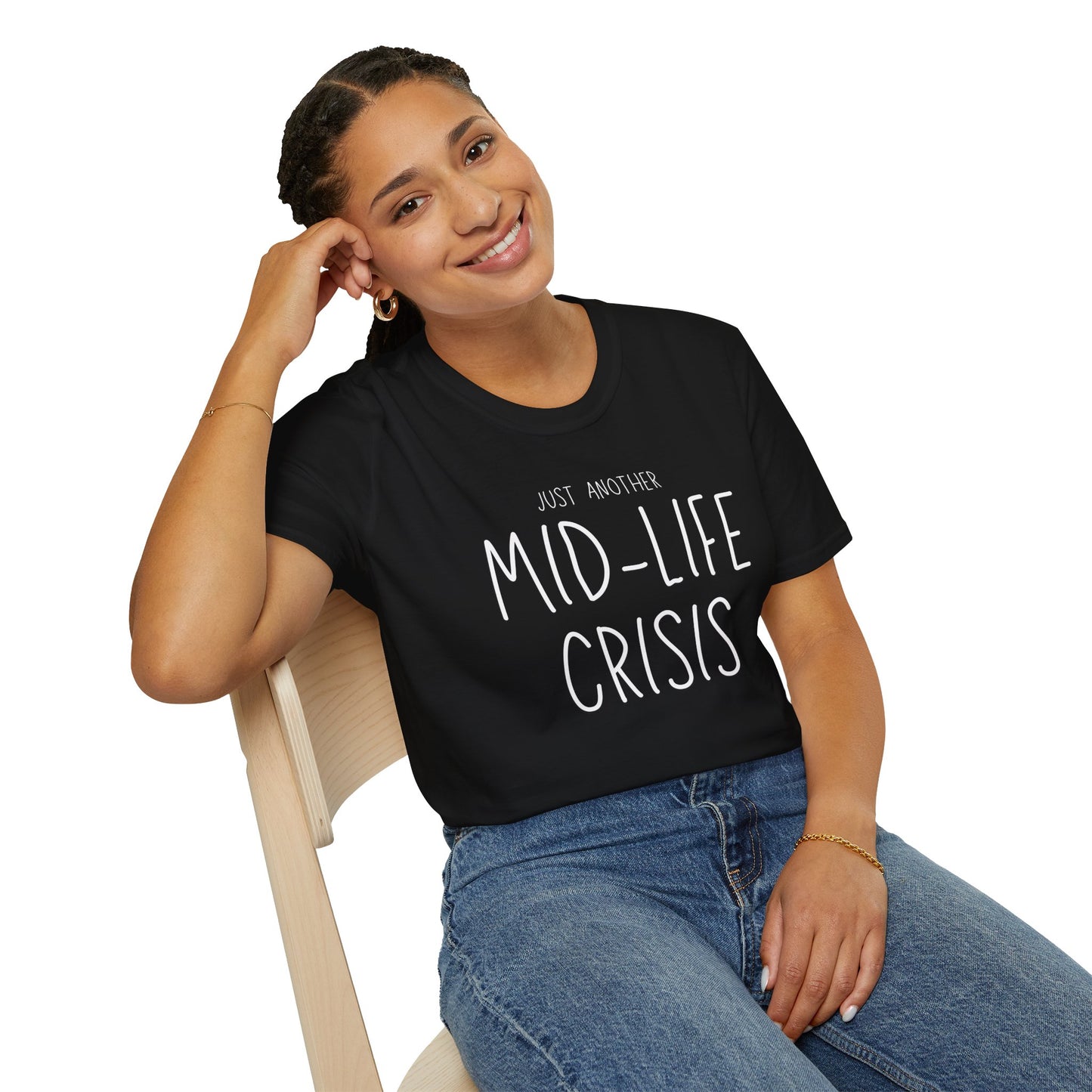 Midlife Crisis Unisex Tee, Funny Quote Shirt, Humorous Graphic T-Shirt, Sarcastic Slogan Top, Novelty Gift Apparel