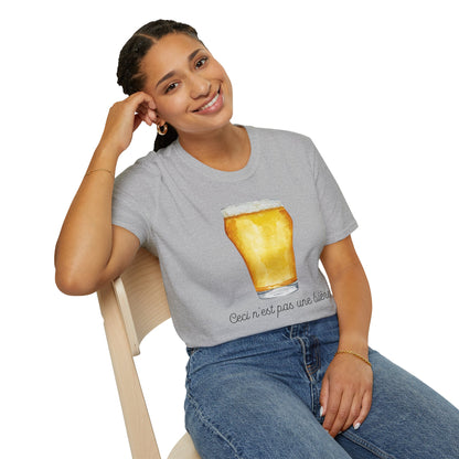 Beer Glass Unisex T-Shirt | Magritte Inspired Design