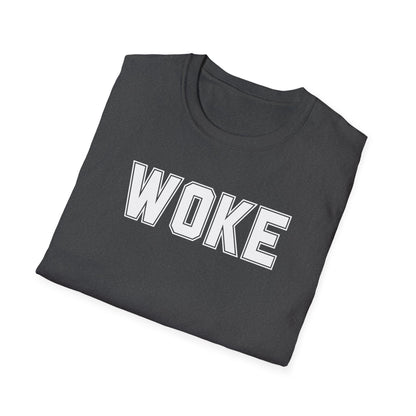 Woke Unisex Softstyle T-Shirt, Empowerment Tee, Statement Shirt, Gift for Activists, Casual Wear, Everyday Fashion