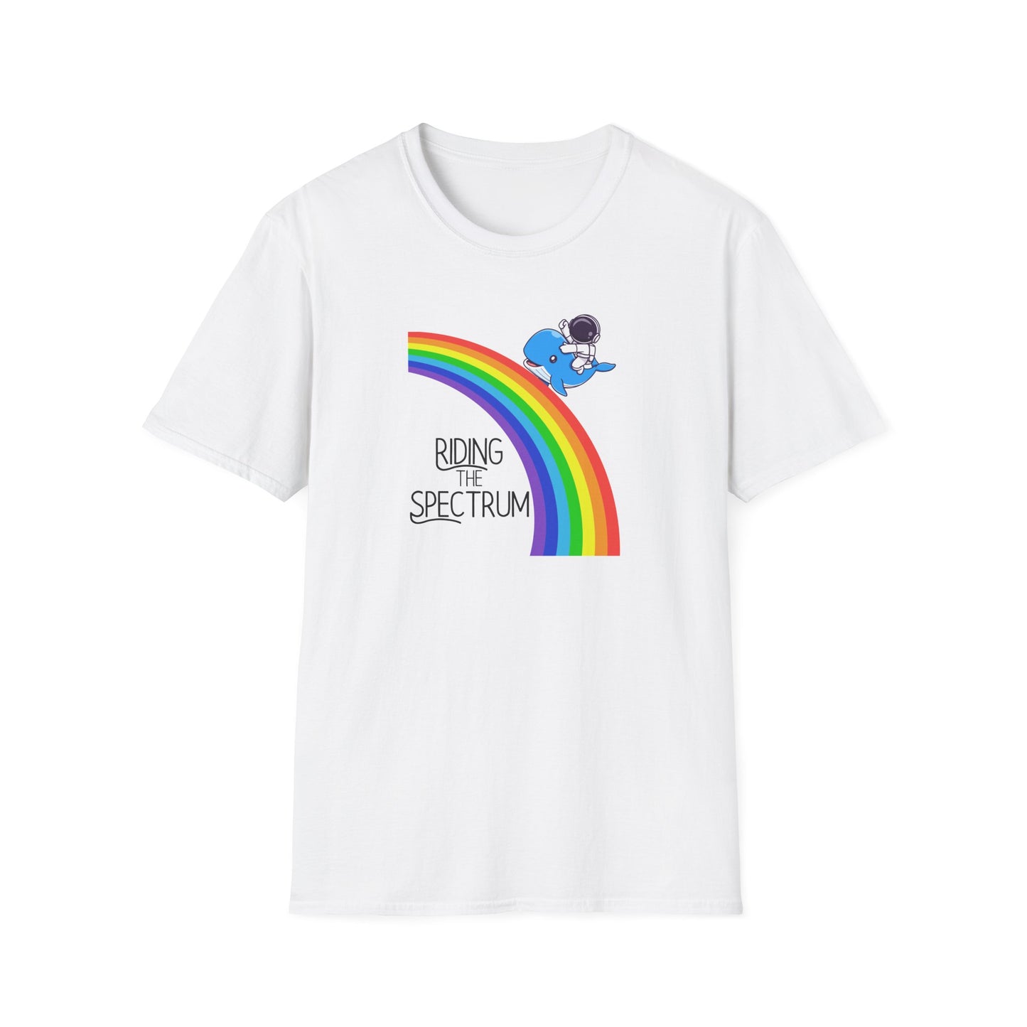 Riding the Spectrum T-Shirt - Joyful Unisex Tee for Celebrations, Gift for Friends, LGBTQ+ Pride, Positive Vibes, Casual Wear