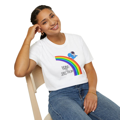 Riding the Spectrum T-Shirt - Joyful Unisex Tee for Celebrations, Gift for Friends, LGBTQ+ Pride, Positive Vibes, Casual Wear