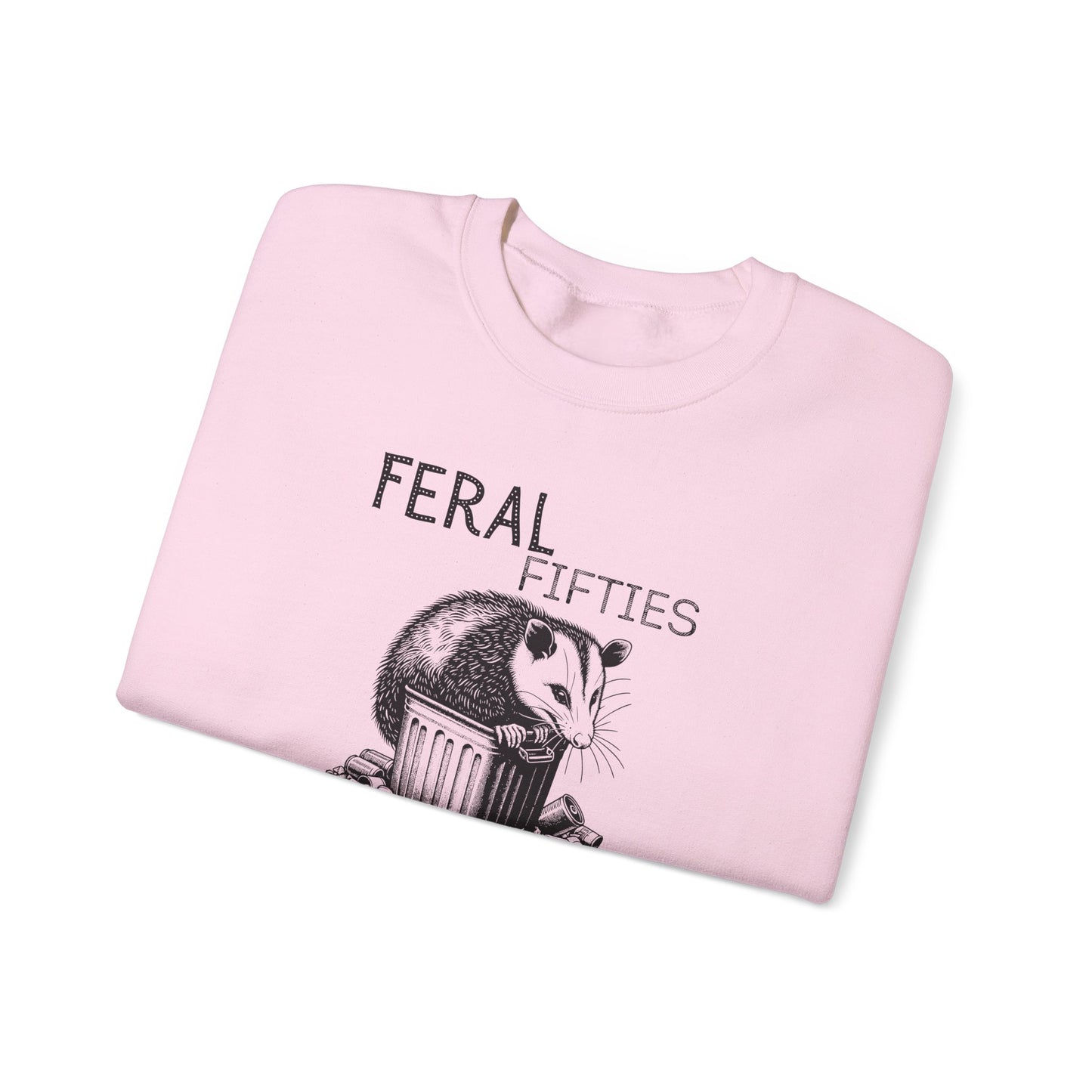 Feral Fifties Crewneck Sweatshirt, Funny Animal Sweatshirt, Gift for Animal Lovers, Casual Wear, Cozy Sweatshirt for Relaxation