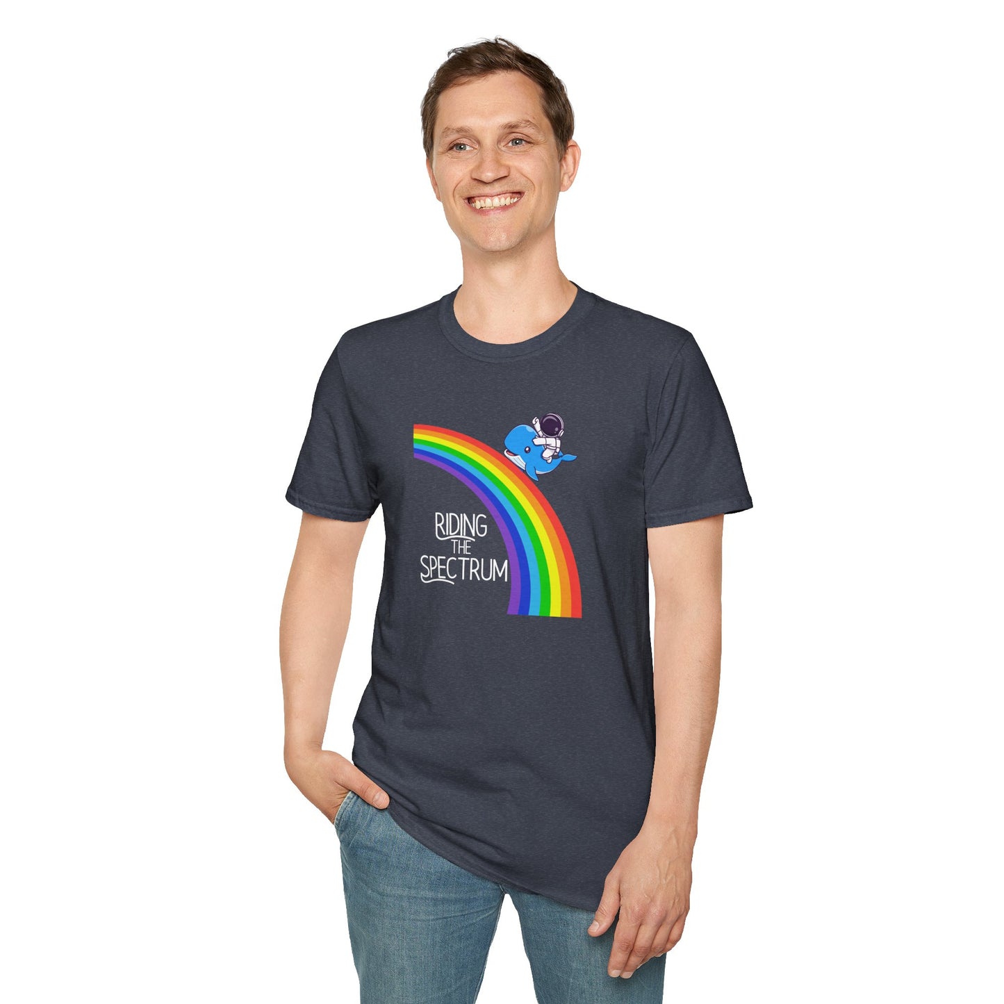 Riding the Spectrum T-Shirt - Joyful Unisex Tee for Celebrations, Gift for Friends, LGBTQ+ Pride, Positive Vibes, Casual Wear