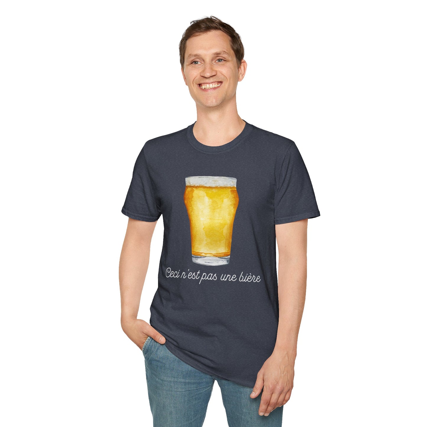 Beer Glass Unisex T-Shirt | Magritte Inspired Design